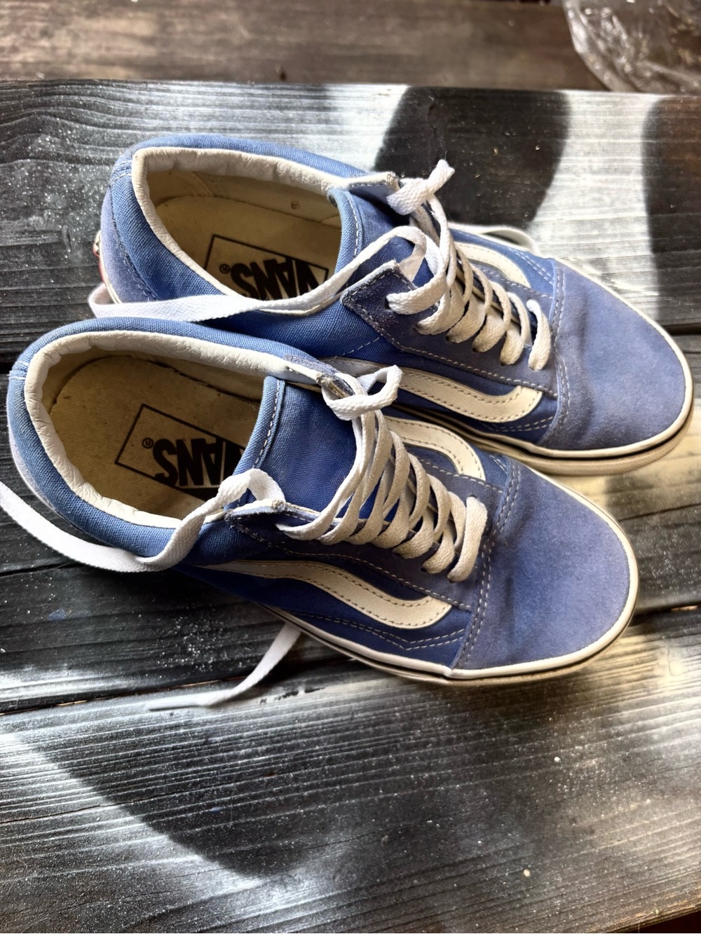 Blue Vans Old Skool sneakers with white side stripe, size US 6.5 womena - Picture 3 of 9